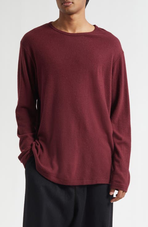 Long Sleeve Super 120s Wool Crewneck T-Shirt