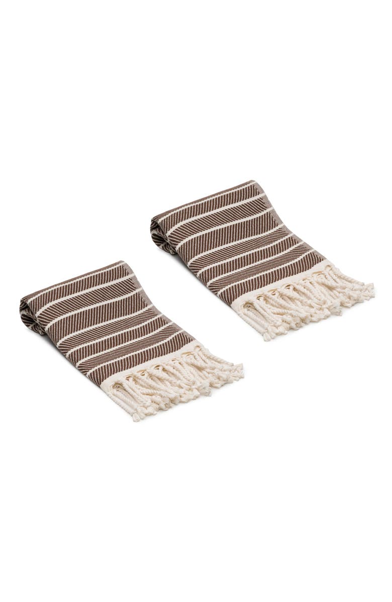 Olive & Linen Cloud Soft Turkish Hand / Kitchen Towel Bundle, Alternate, color, Taupe Brown