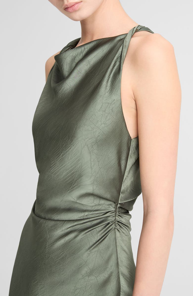 Vince Twist Strap Textured Satin Maxi Dress, Alternate, color, Pine Grove