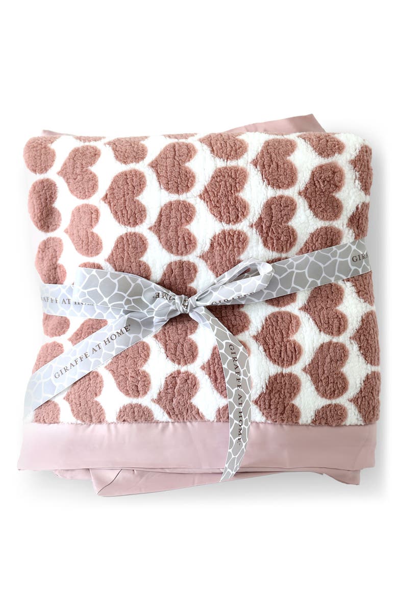 Little Giraffe Chenille Heart Throw Blanket, Main, color, 