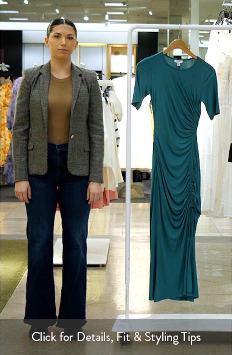 Rose Ruched Short Sleeve Jersey Dress, sales video thumbnail