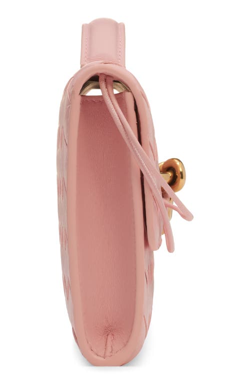 Bottega Veneta Long Andiamo Intrecciato Leather Clutch In Rose-muse Brass