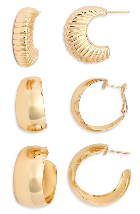 3-Piece Hoop Earrings Set