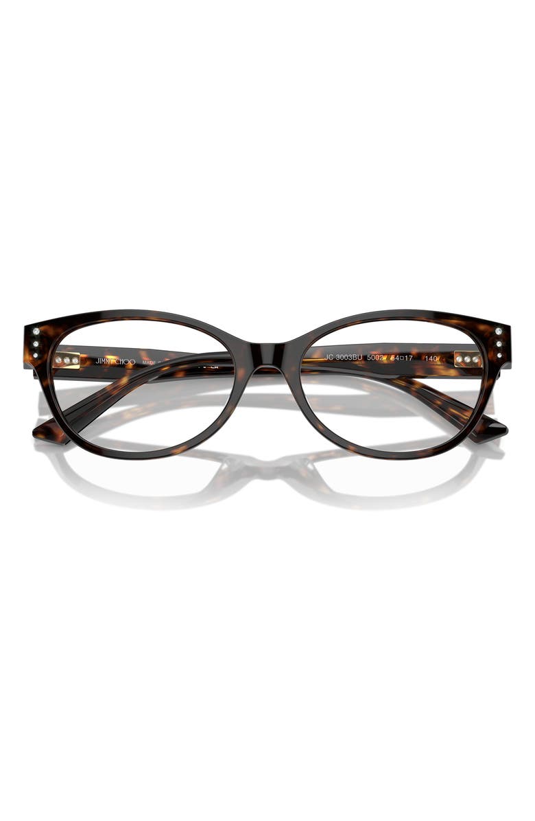 Jimmy Choo 54mm Oval Optical Glasses, Alternate, color, Havana / Demo Lens