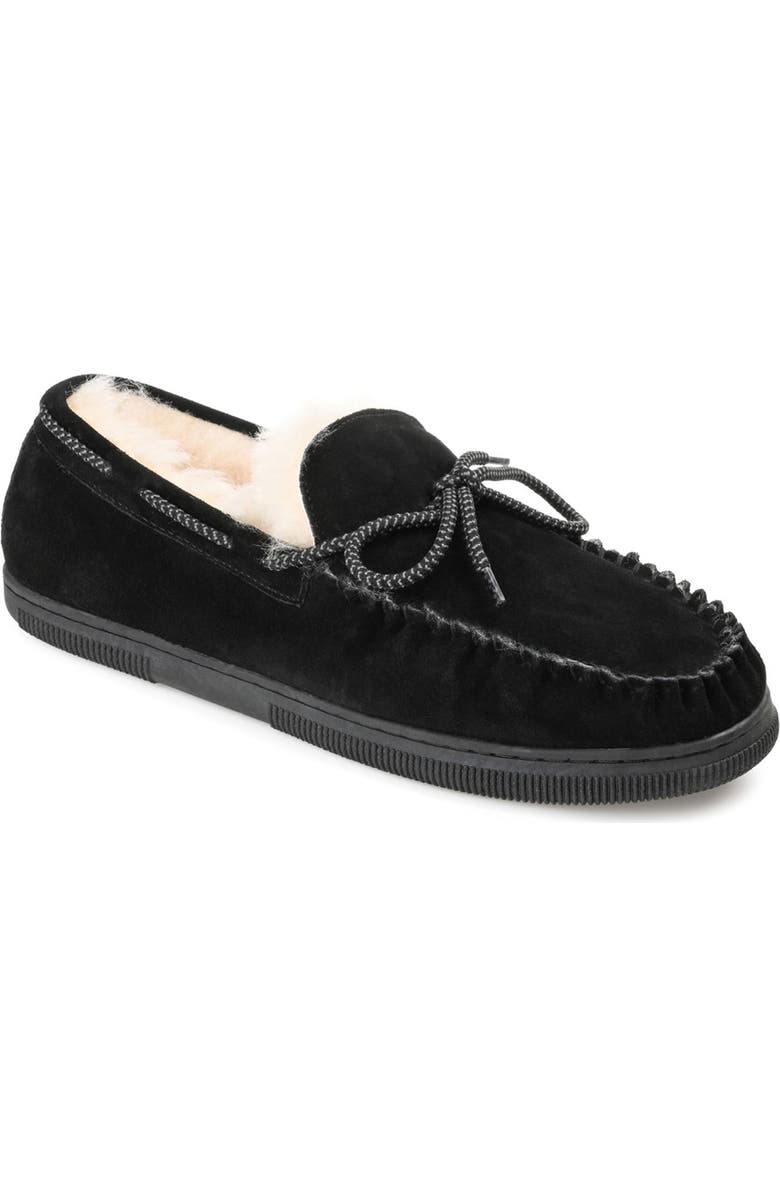 TERRITORY BOOTS Meander Genuine Shearling Lined Suede Loafer, Main, color,