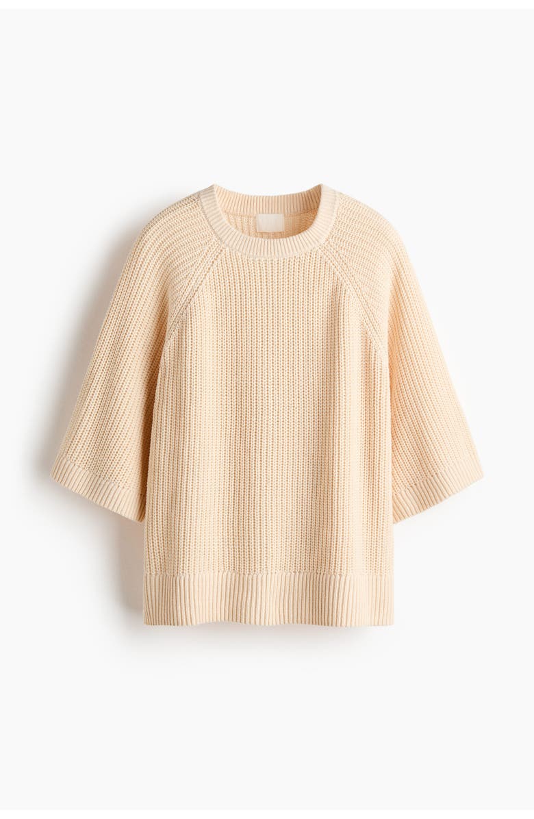 H&M Rib-knit top, Alternate, color, Beige