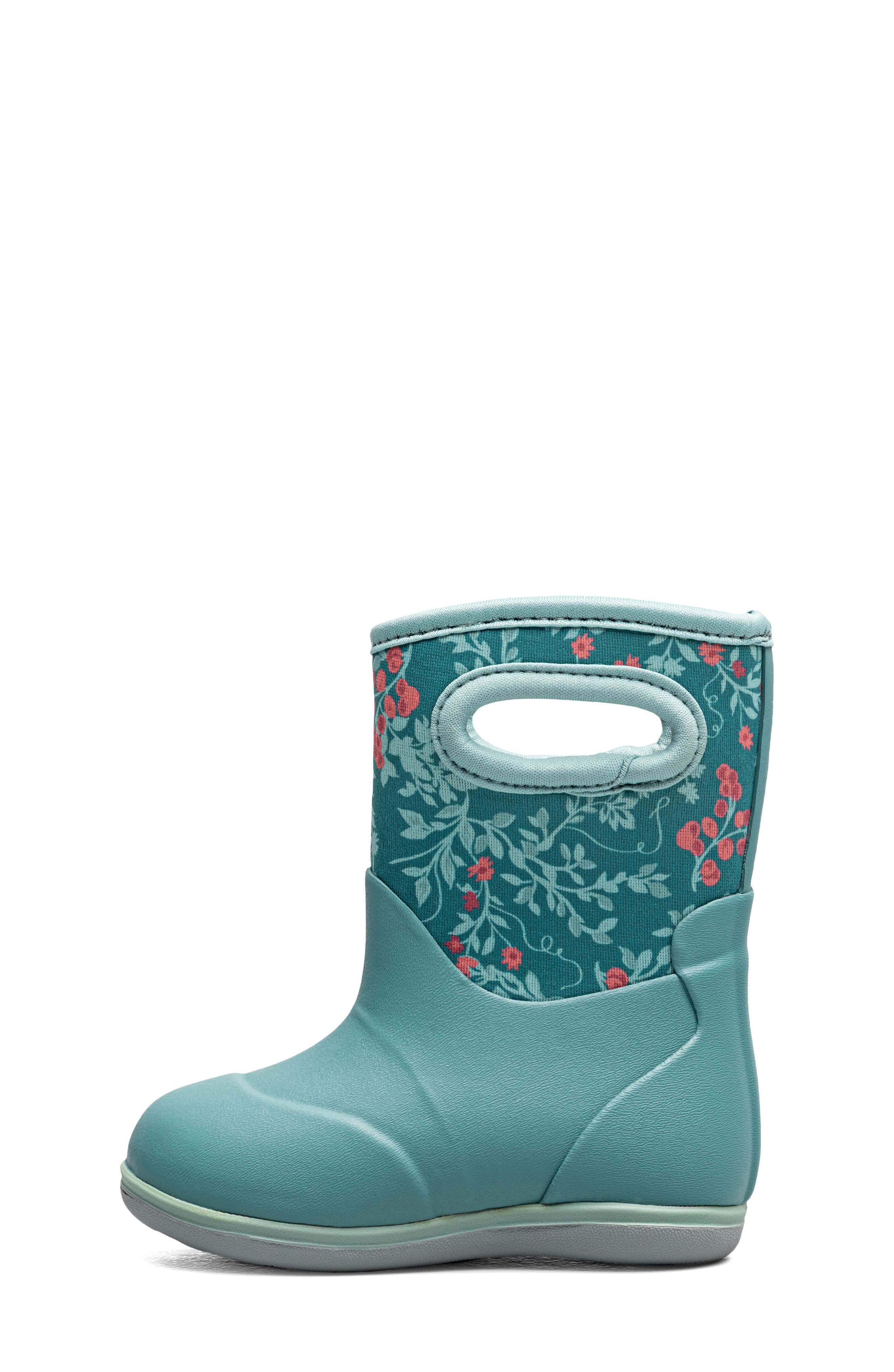 Kids' Baby Classic Demure Floral Rain Boot, Alternate, color, MIST BLUE