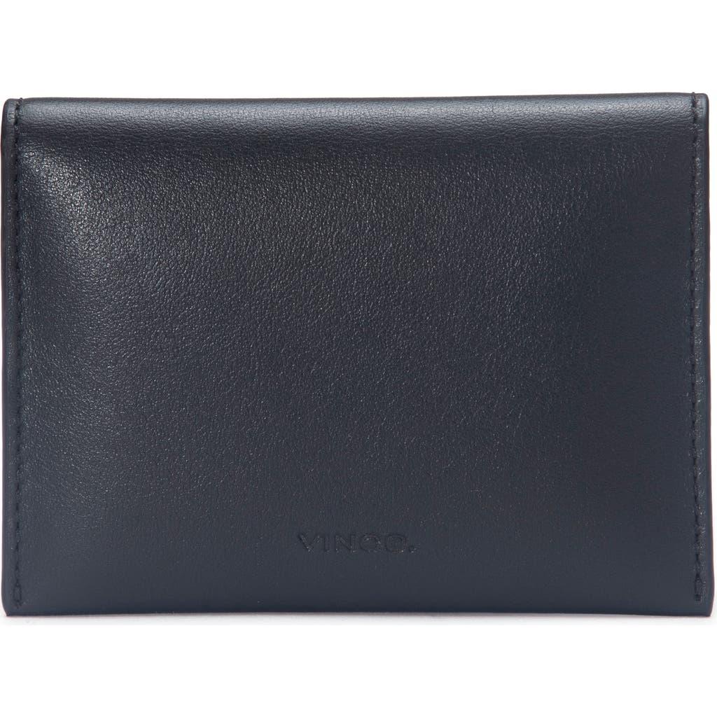 Vince Nappa Leather Bifold Card Case In Purple
