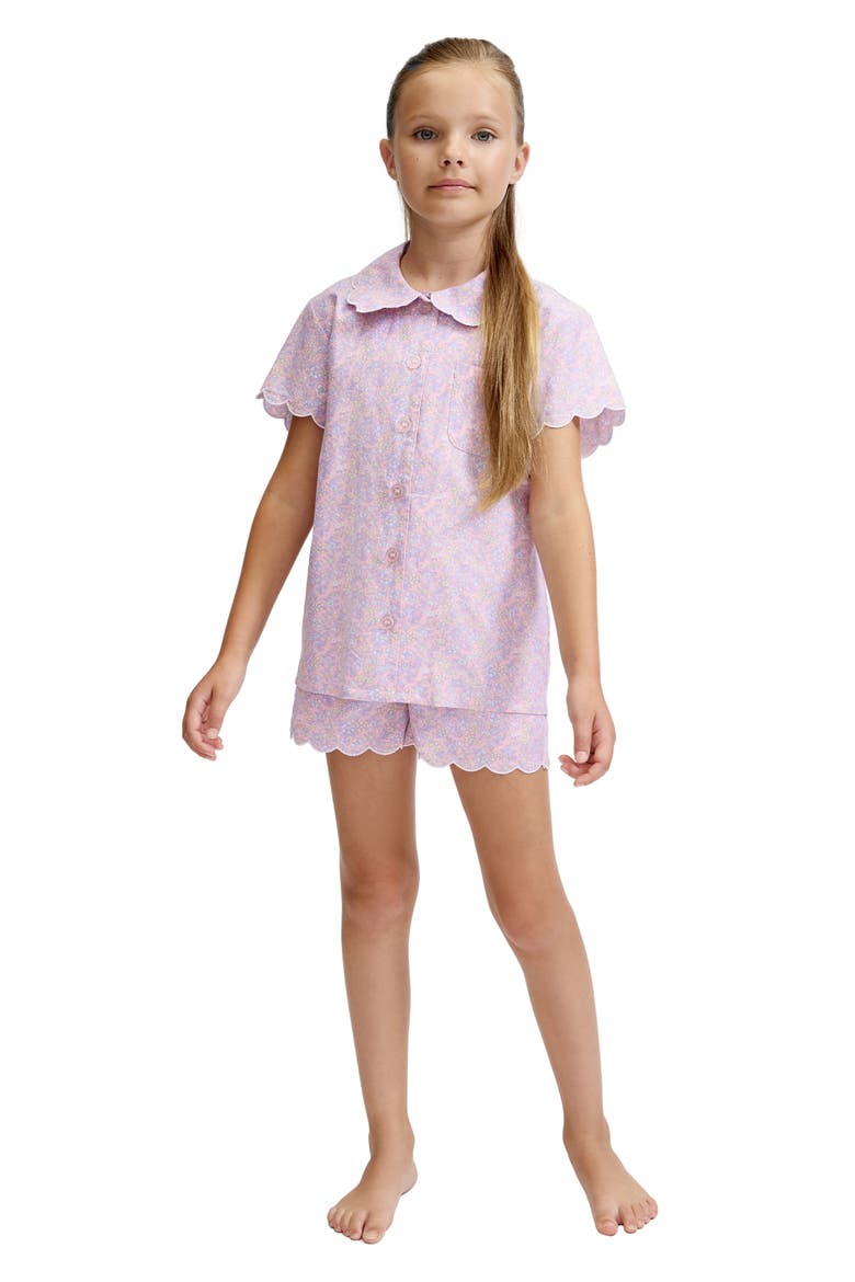 Kids' Colette Twill Two-Piece Short Pajamas, Main, color, PINK
