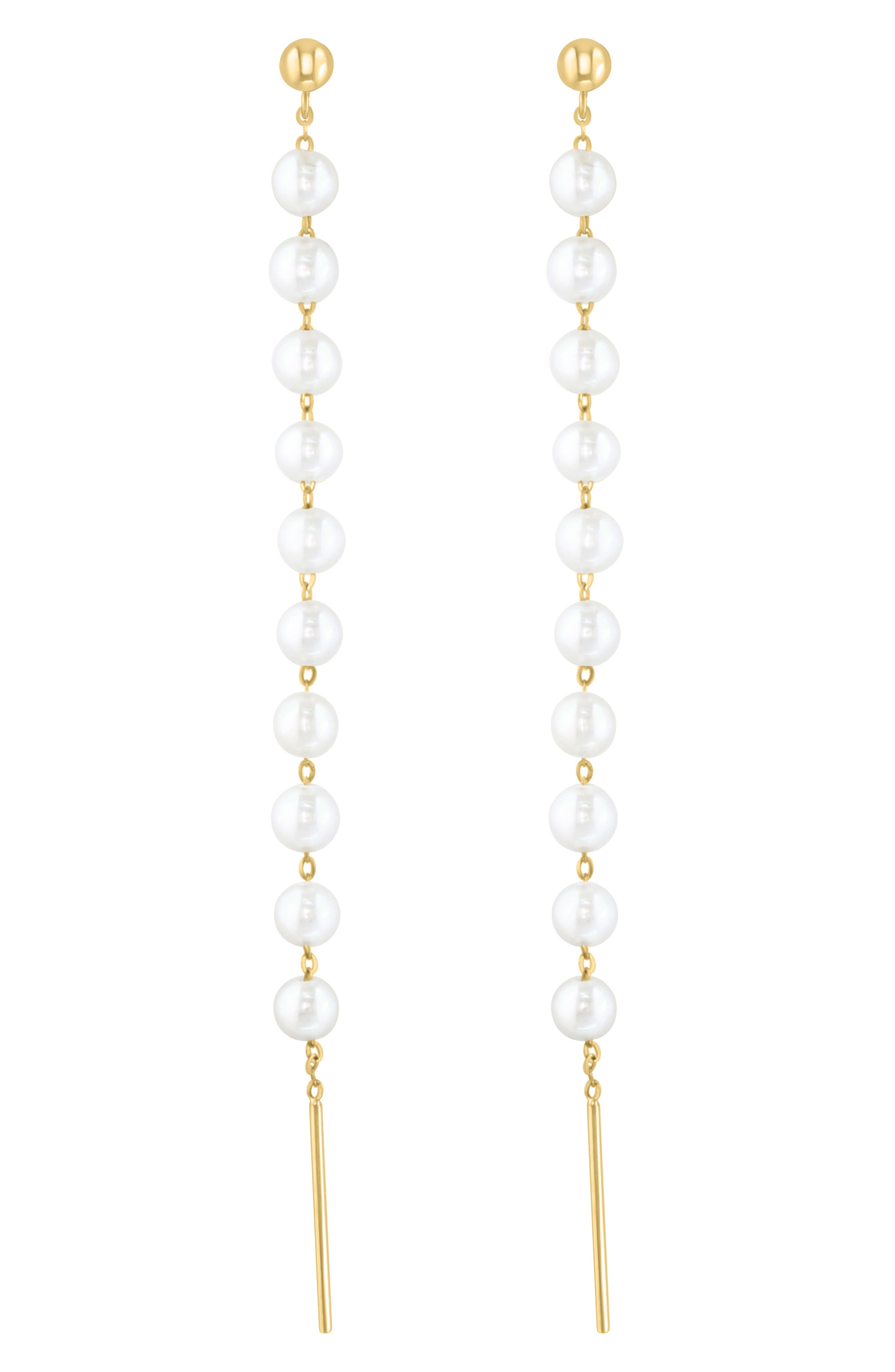 EFFY 14K Gold 3.5mm Freshwater Pearl Drop Earrings