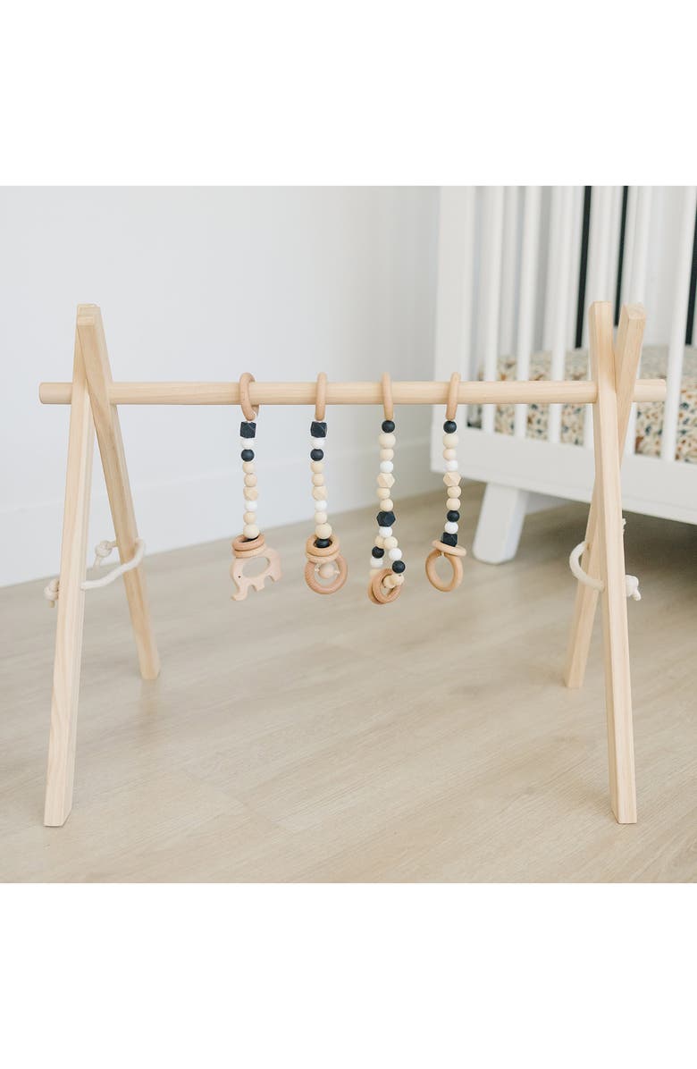 Poppyseed Play Wooden Baby Gym, Alternate, color, Black