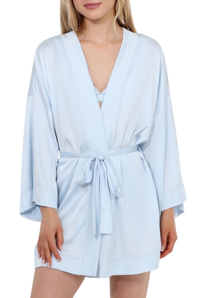 Love Story Stretch Satin Robe, Main, color, HONEYMOON
