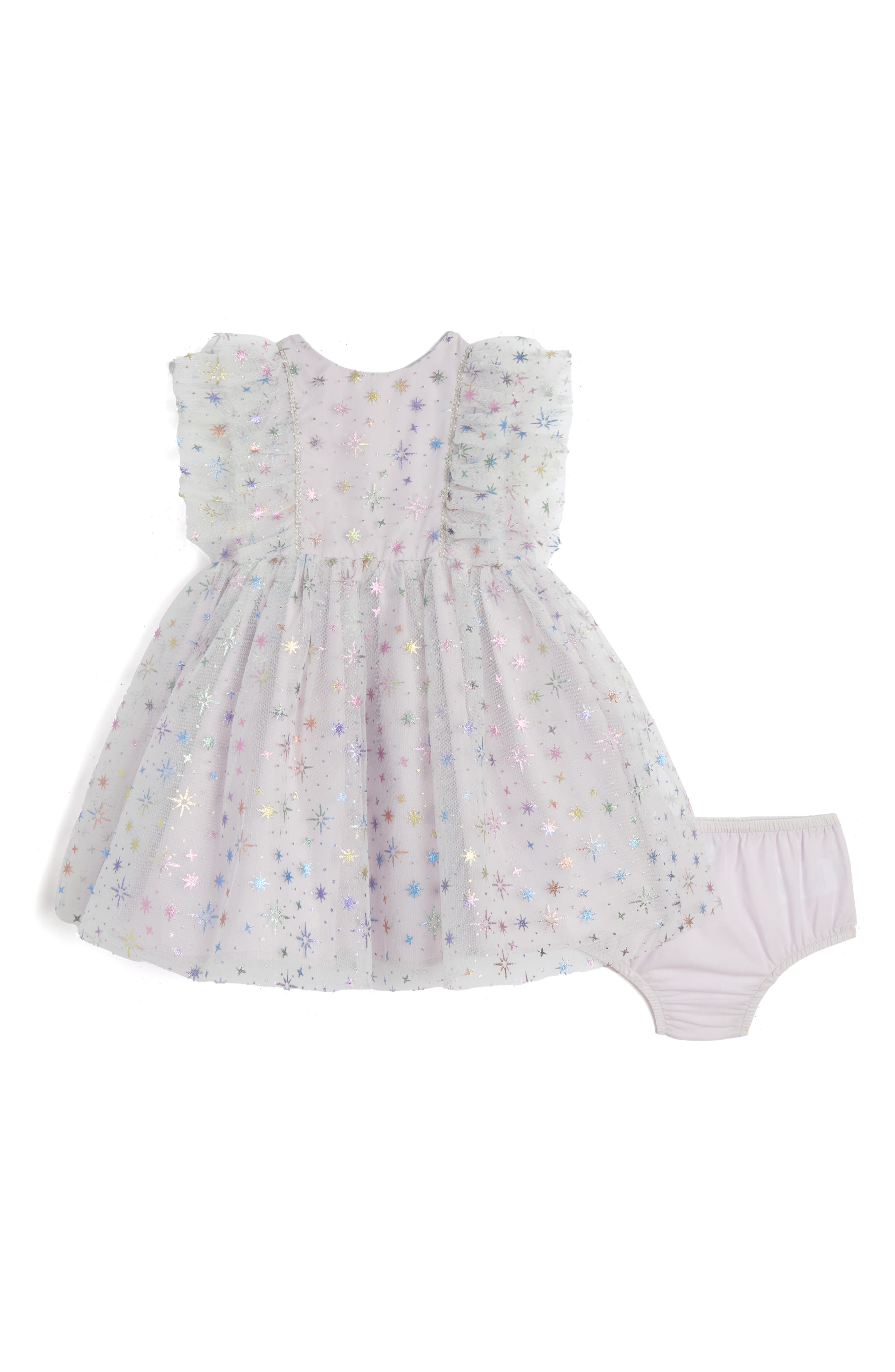 Pippa & Julie Kids' Fallon Glitter Star Sleeveless Tulle Dress