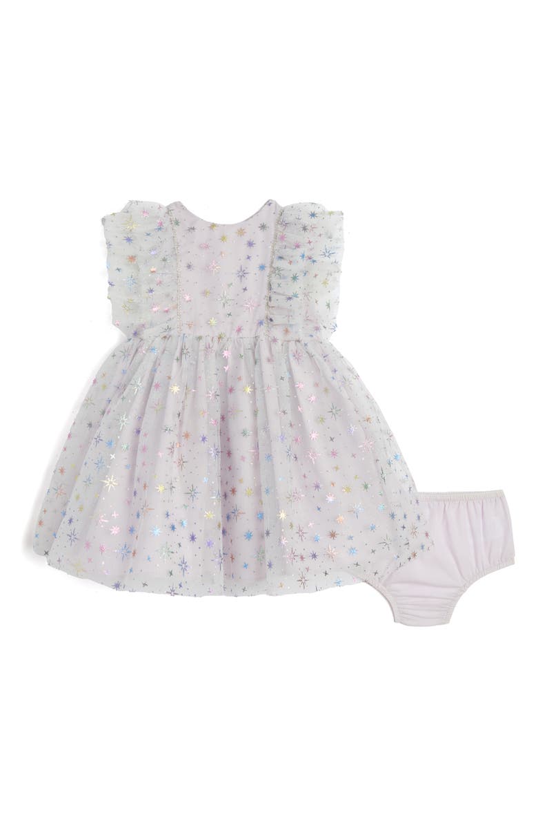 Pippa & Julie Kids' Fallon Glitter Star Sleeveless Tulle Dress, Main, color, Lilac