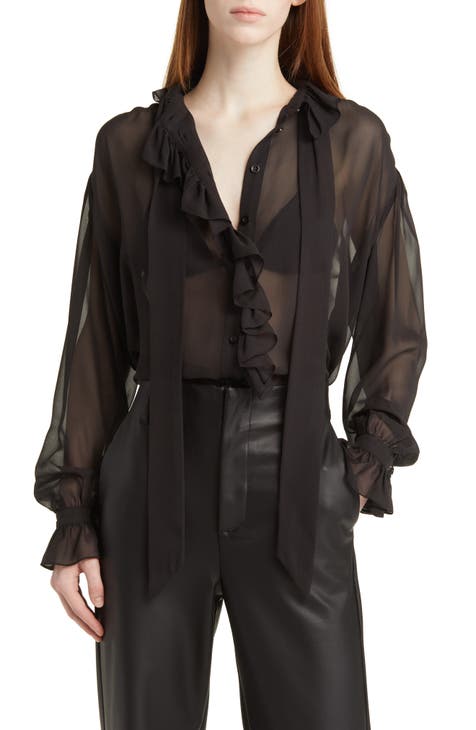 Ruffle Silk Shirt