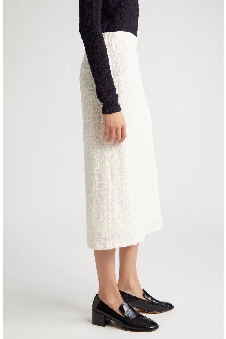 Smocked Cotton Blend Midi Skirt, Alternate, color, GESSO