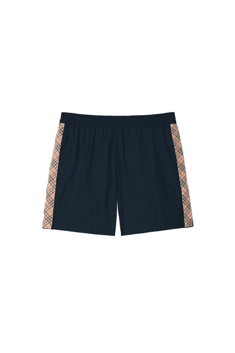 Check Trim Swim Shorts, Alternate, color, Navy