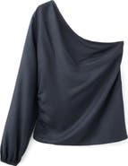 MANGO TEEN Asymmetric Ruched One-Shoulder Top