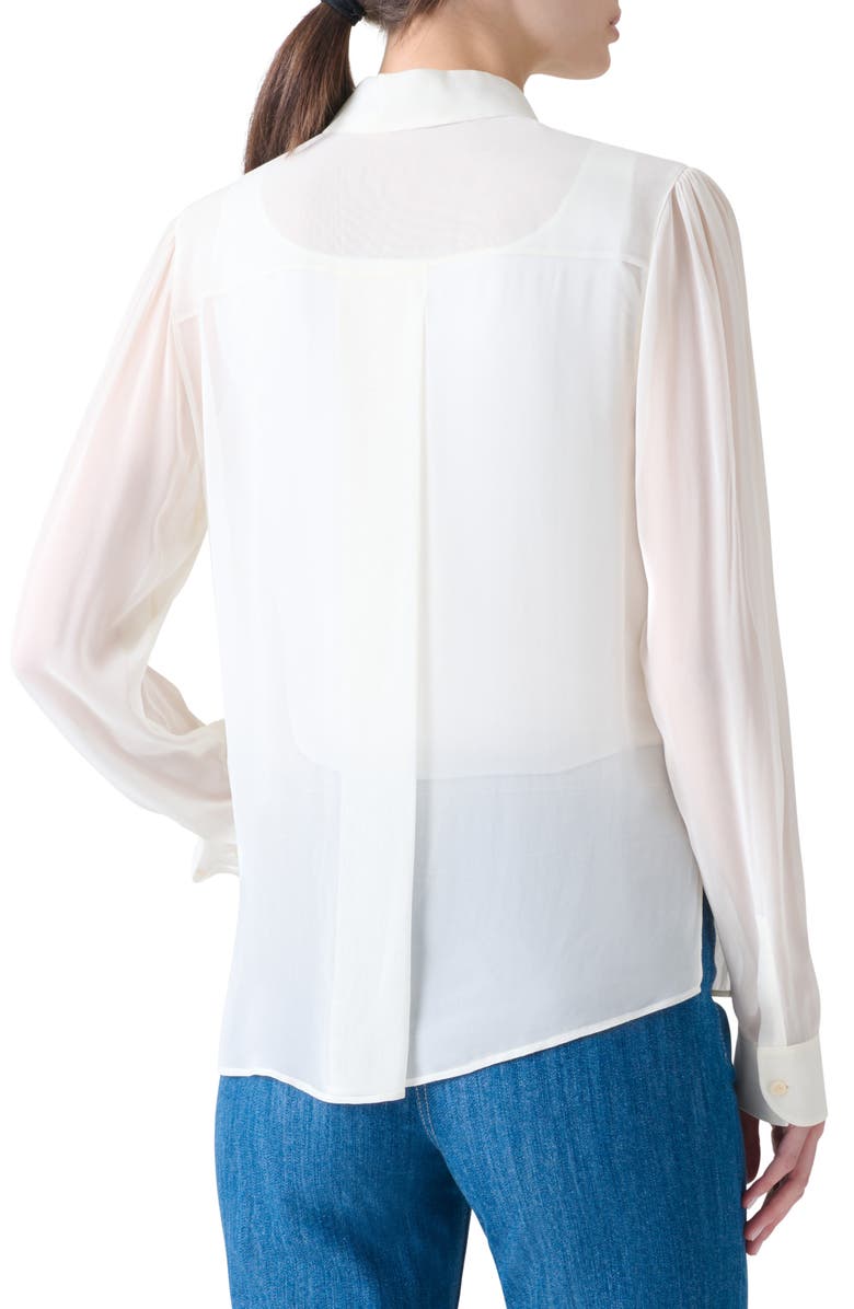 Akris punto Boho Georgette Button-Up Shirt, Alternate, color, Cream