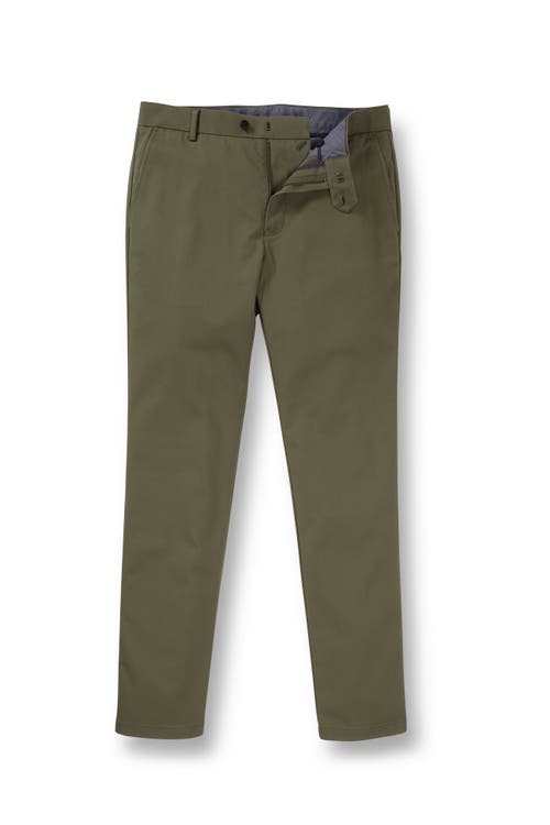 Shop Charles Tyrwhitt Slim Fit Ultimate Non-iron Chino In Olive Green