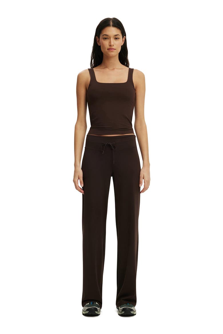 Women's Active Ultra Soft Tie Front Wide Leg Pant, Alternate, color, French Roast