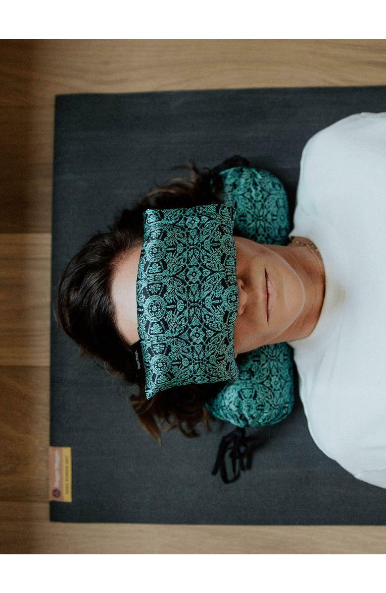 Hugger Mugger Silk Neck Pillow, Alternate, color, Indigo