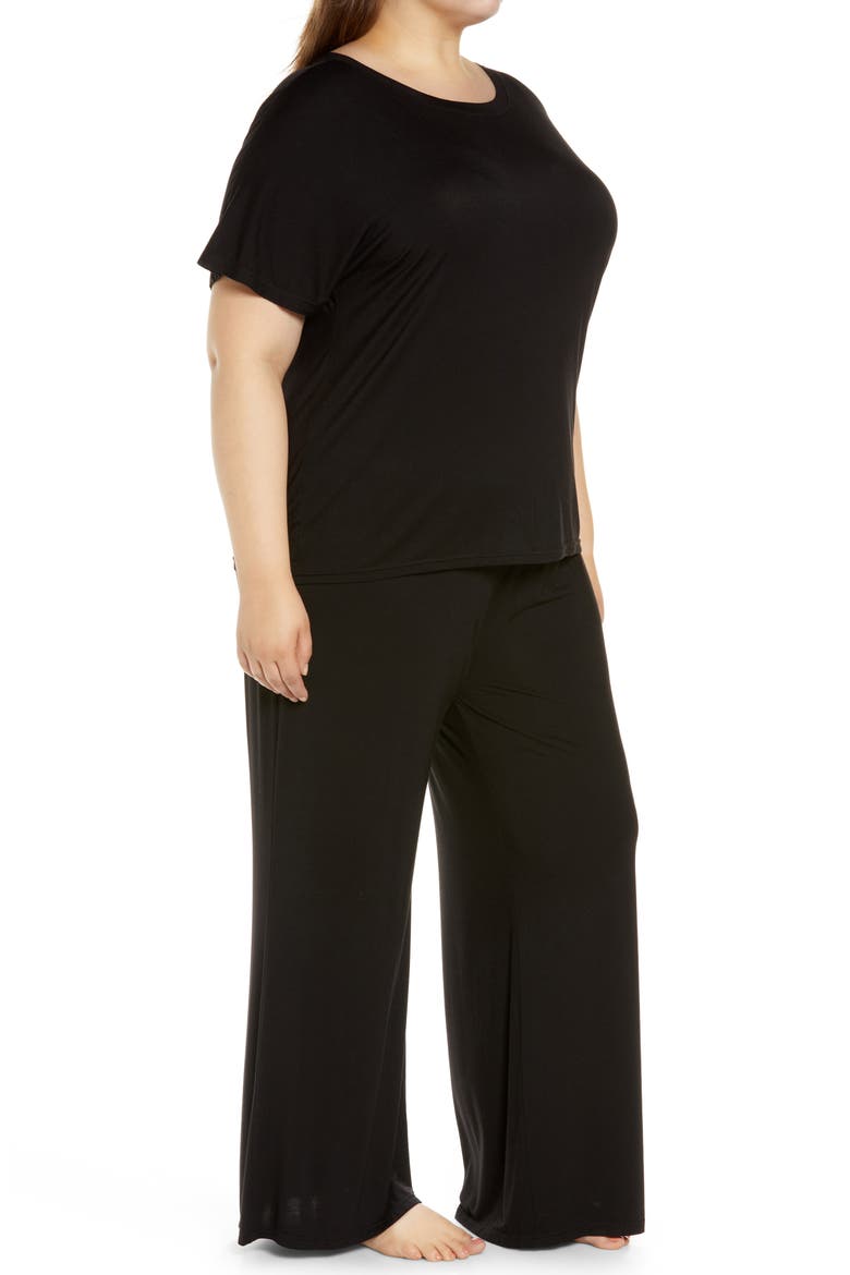 Moonlight Easy Knit Pajamas, Alternate, color, BLACK