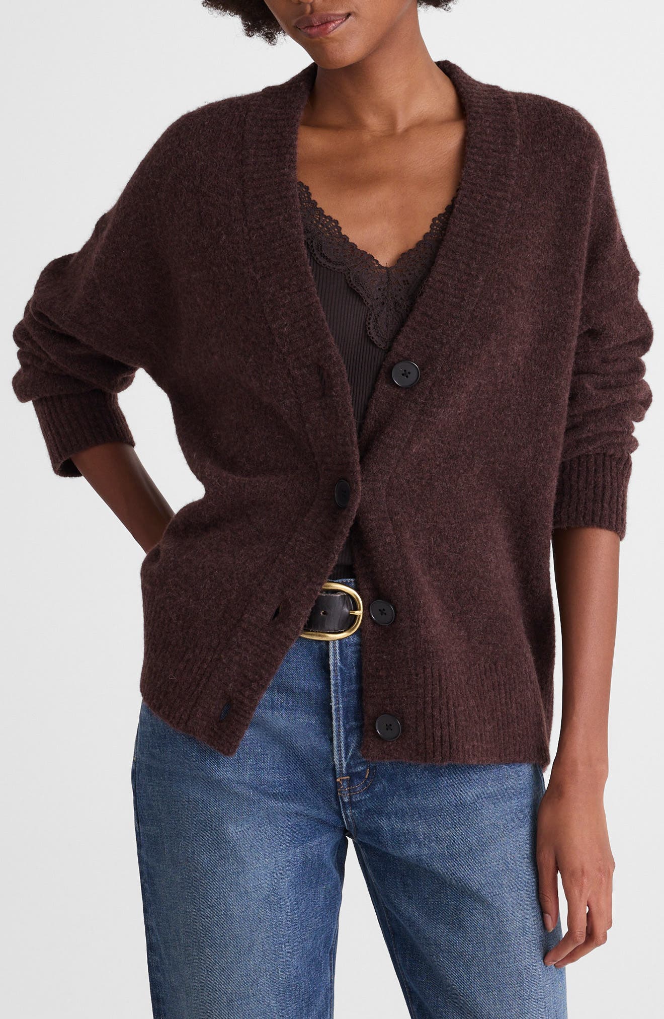 Drop Shoulder V-Neck Cardigan - image 3