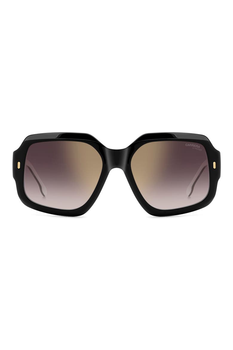 56mm Gradient Square Sunglasses, Main, color, BLACK WHITE/ GDSP BURSF