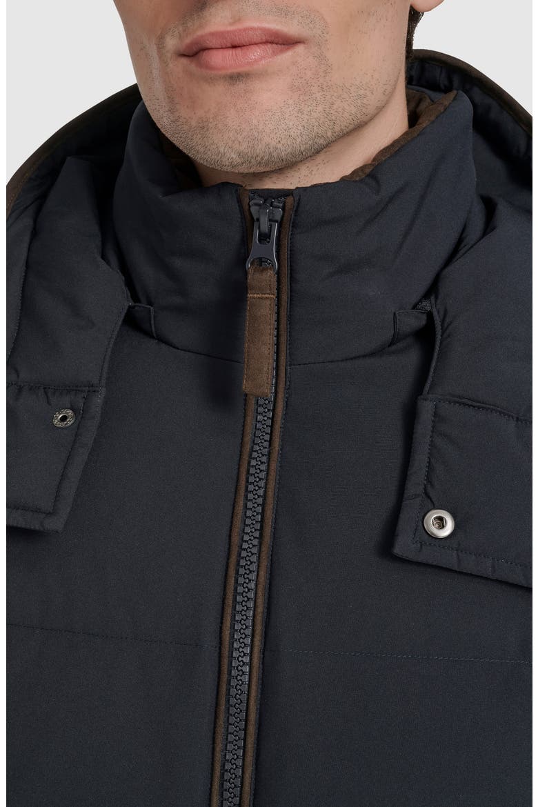 Langham Water Resistant Hooded Puffer Bomber Jacket, Alternate, color, INK
