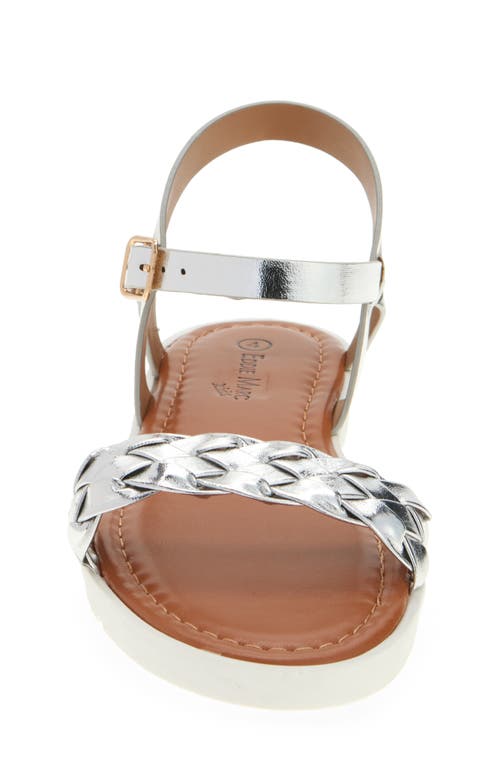 Extreme By Eddie Marc Kids' Braided Strap Sandal In Silver