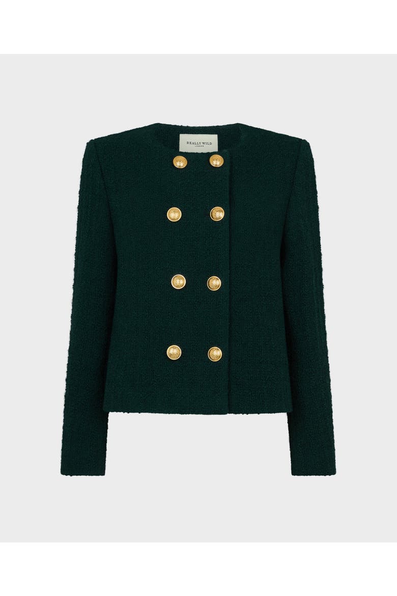 Juliet Wool Boucle Jacket, Main, color, Deep Forest Green