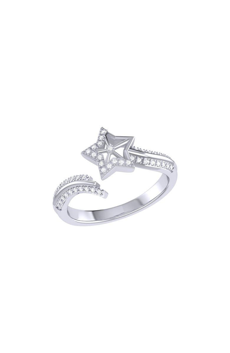 LuvMyJewelry Milky Way Sterling Silver Diamond Ring, Main, color, Silver
