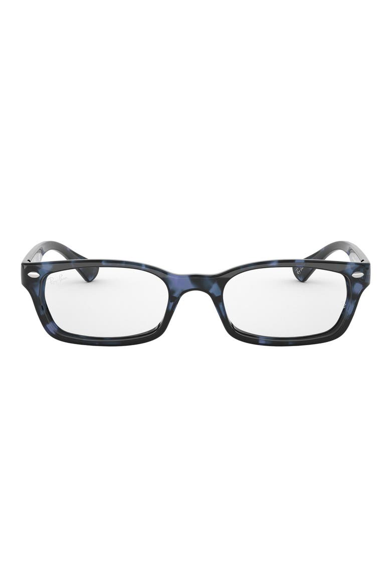 50mm Rectangular Optical Glasses, Main, color, HAVANA BLUE