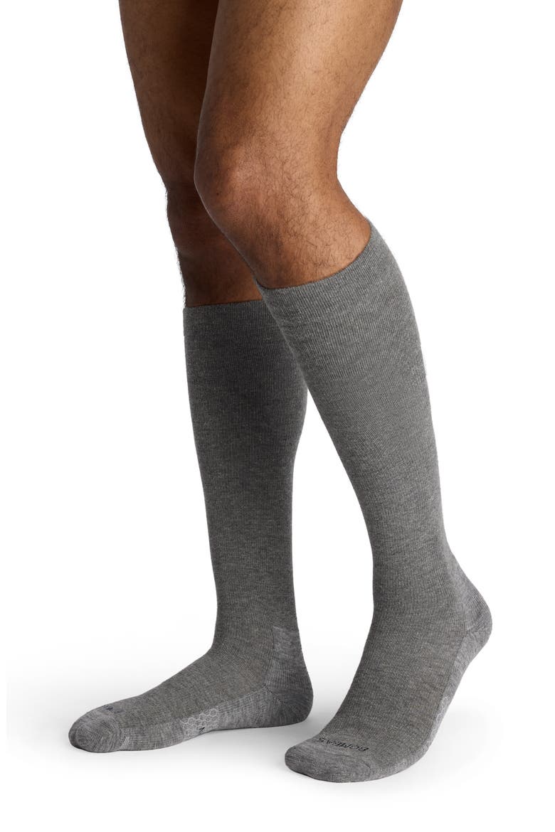 Merino Wool Blend Compression Socks, Alternate, color, GREY HEATHER