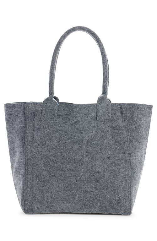 Isabel Marant Small Yenky Festive Snowy Logo Canvas Tote In Gray