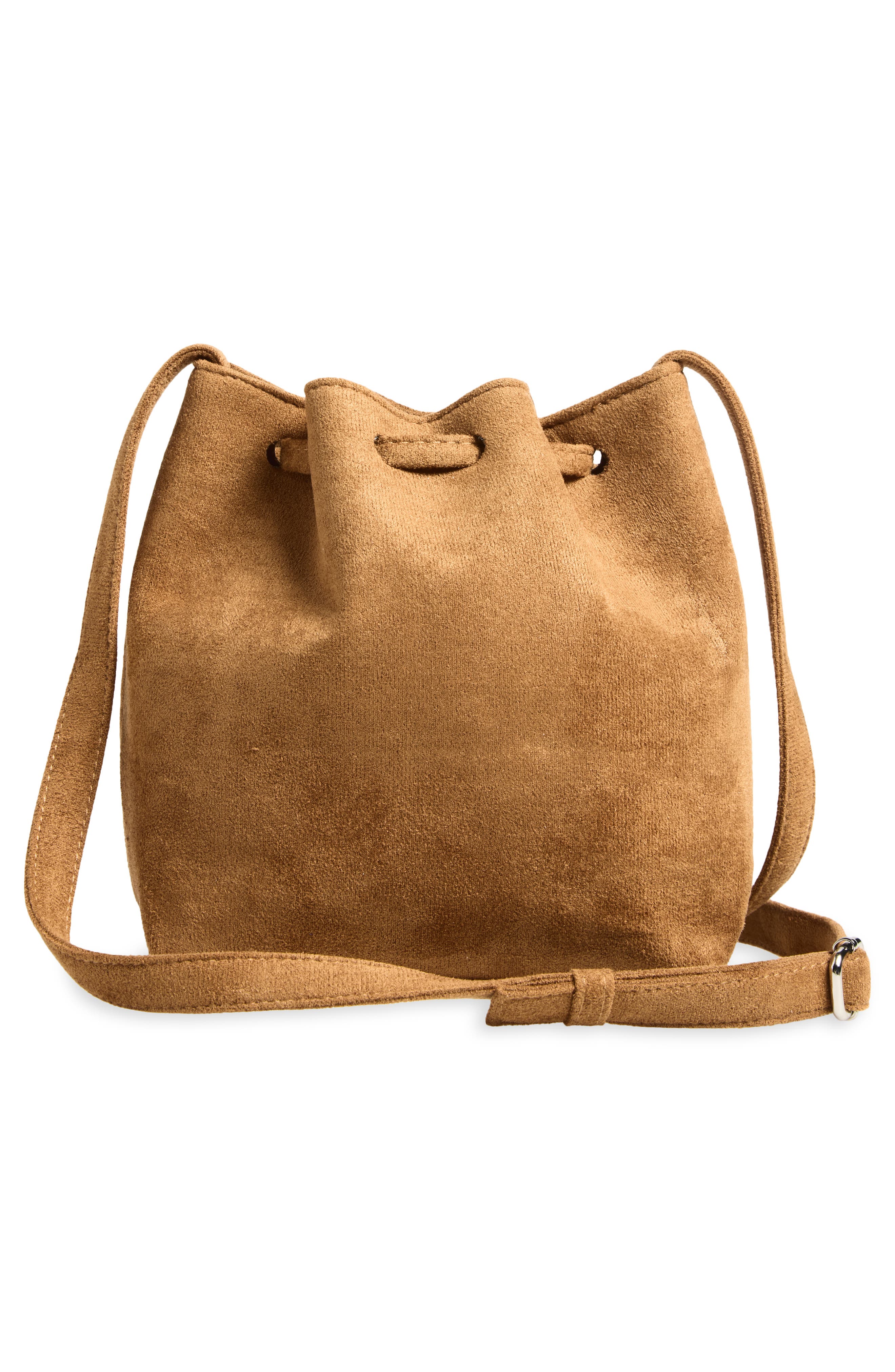 Kids' Suede Bucket Bag, Alternate, color, BROWN