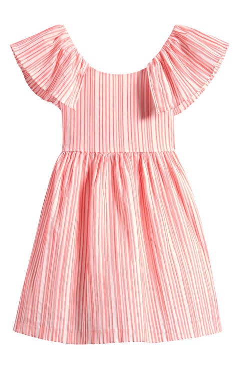Kids' Stripe Flutter Sleeve Party Dress (Toddler & Little Kid)