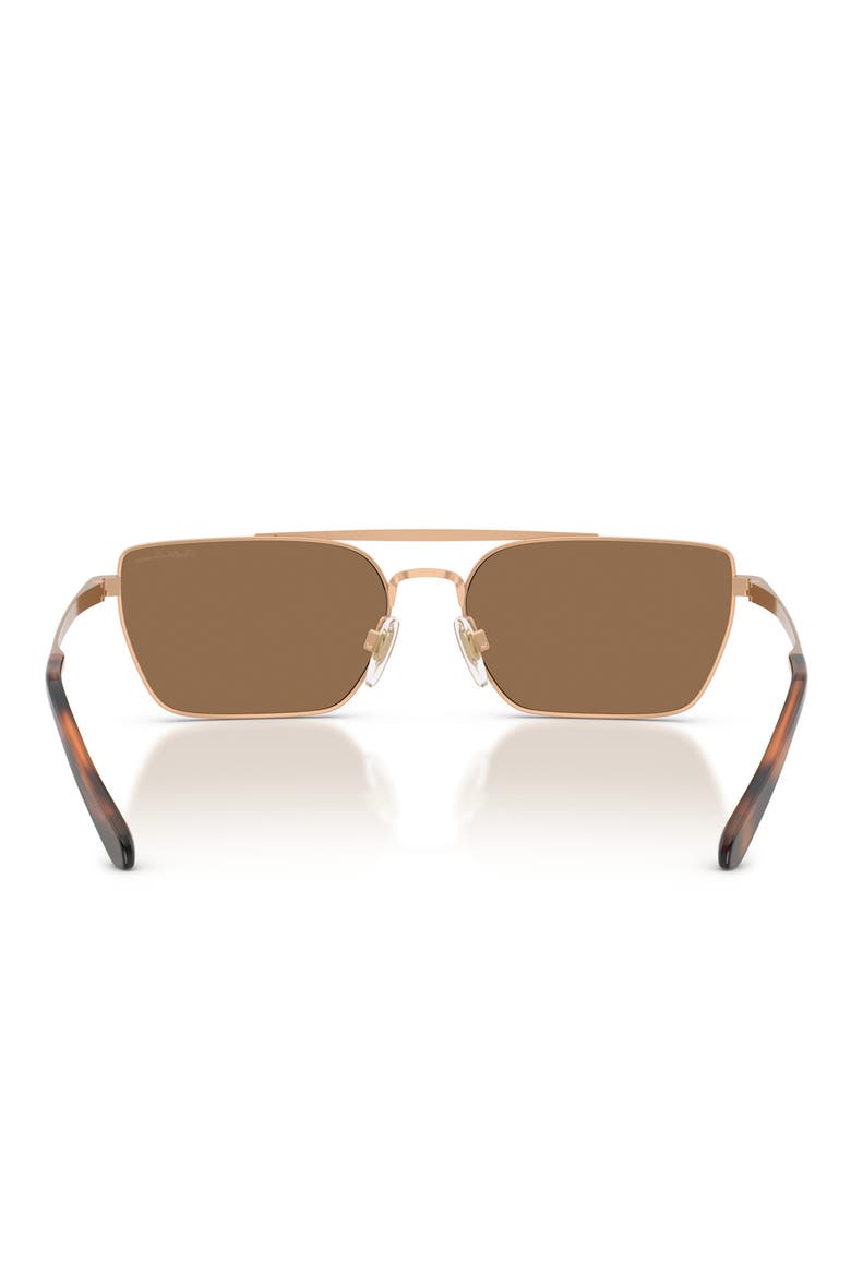58mm Rectangle Sunglasses, Alternate, color, ANTIQUE GOLD / LIGHT BROWN