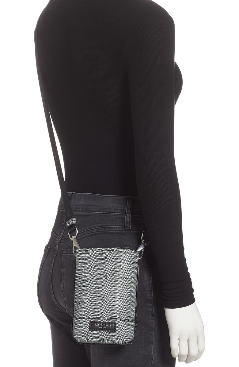 rag & bone Walker Snake Embossed Leather Crossbody Bag, Alternate, color,