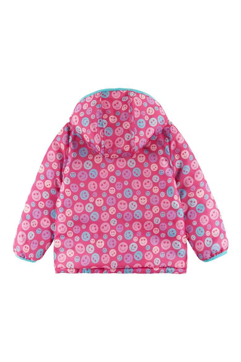 Kids' Reversible Puffer Jacket, Alternate, color, PINK SMILEY