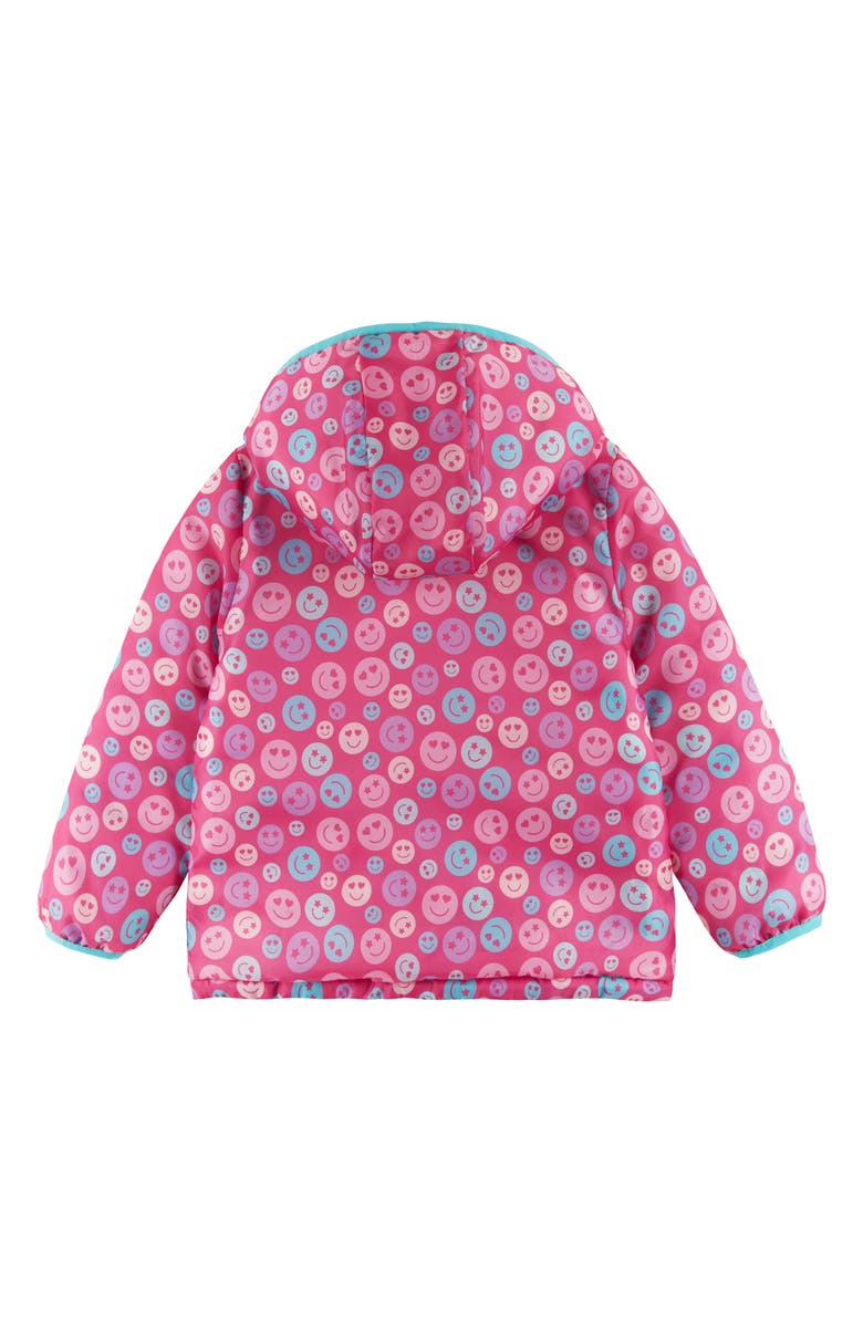 Andy & Evan Kids' Reversible Puffer Jacket, Alternate, color, Pink Smiley