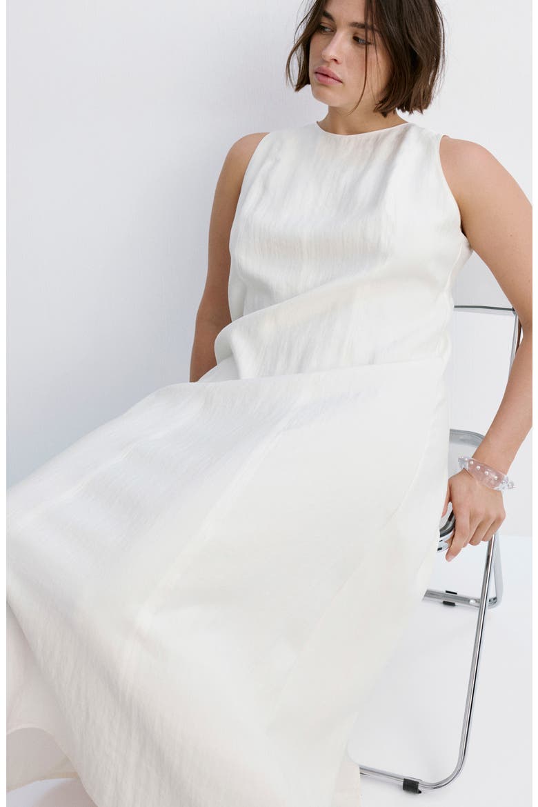 A-Line Dress with Stitching Detail, Alternate, color, ECRU