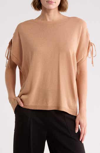Ruched Tie Sleeve Sweater