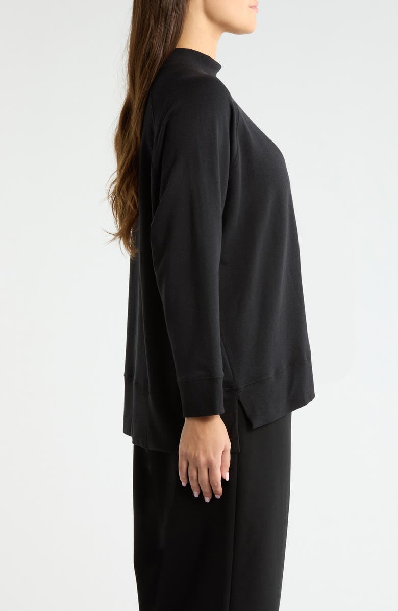 Eileen Fisher Mock Neck Knit Top, Alternate, color, Black