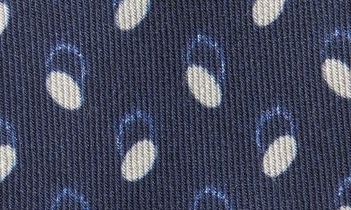 Hugo Boss Boss Polka Dot Jacquard Wool & Silk Tie In Dark Blue