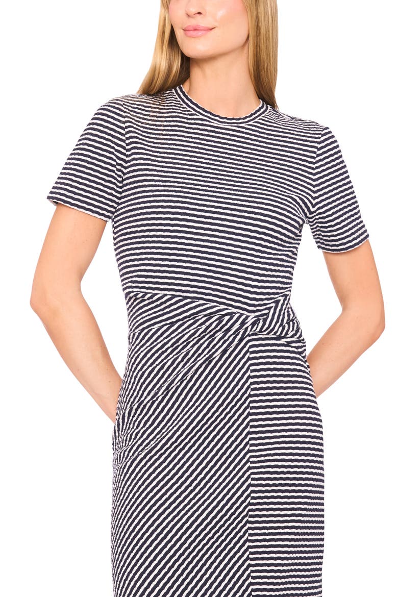 Twist Stripe T-Shirt Dress, Alternate, color, BARITONE BLUE