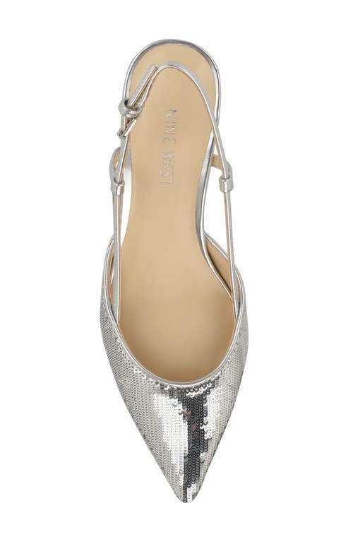 Nine West Rowen Slingback Kitten Heel Pump In Silver