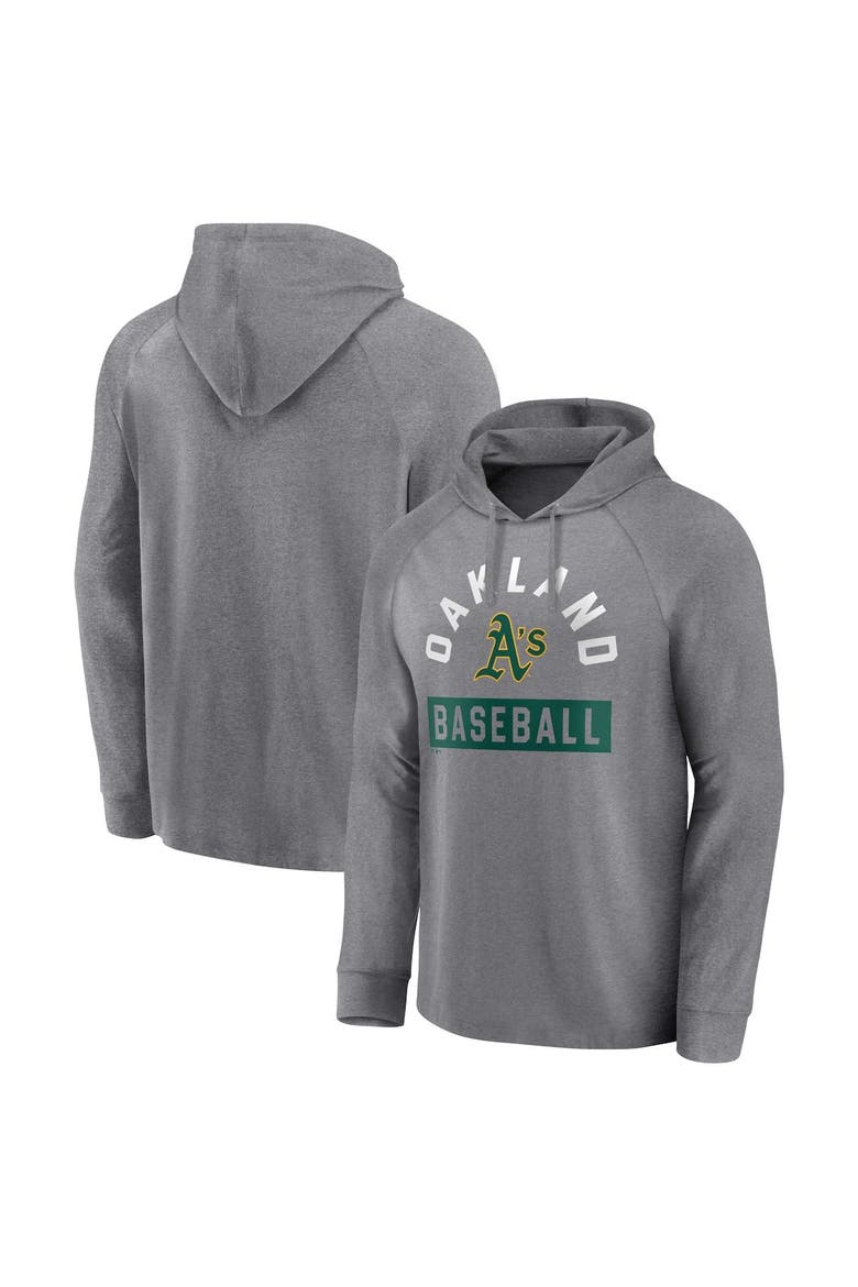 Men's Fanatics Branded Gray Oakland Athletics No Time Off Raglan Pullover Hoodie, Alternate, color, Gray