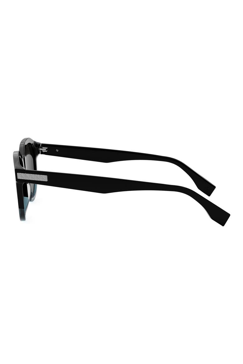 'Fendi Essential 52mm Rectangular Sunglasses, Alternate, color, BLACK/ OTHER / SMOKE